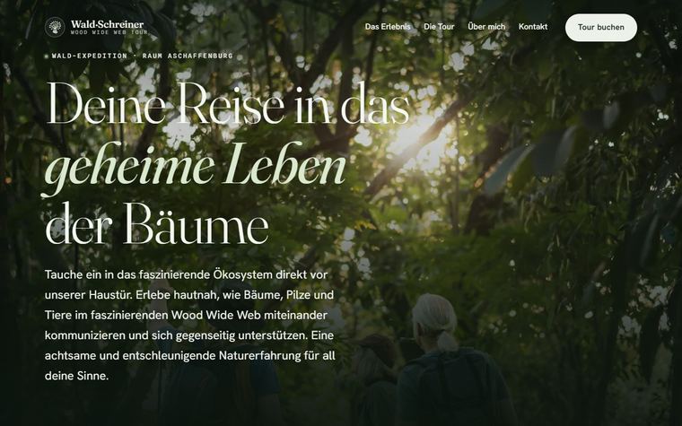 Website-Referenz: Startseite der Website Wald-Schreiner